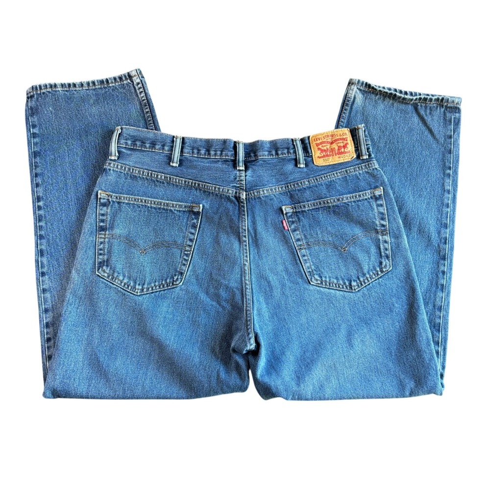 Levi's 550 Relaxed‎ Fit Jeans Mens W40 L32 Medium Wash Denim Blue